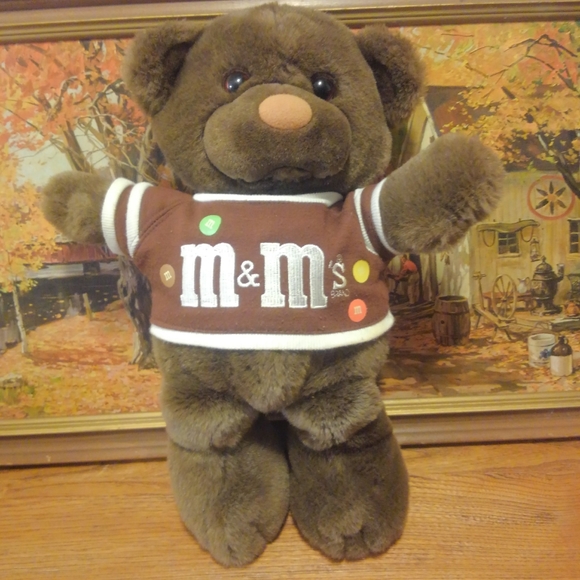 Vtg 80s 🐻 Plush m&m's Teddy Bear Stuffed Animal vintage Shirt 15" Mars Candy - Picture 13 of 15